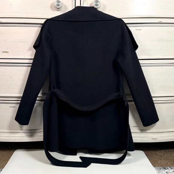 Quince Double-Faced Merino Wool Draped Collar Wrap Coat - Picture 2 of 6